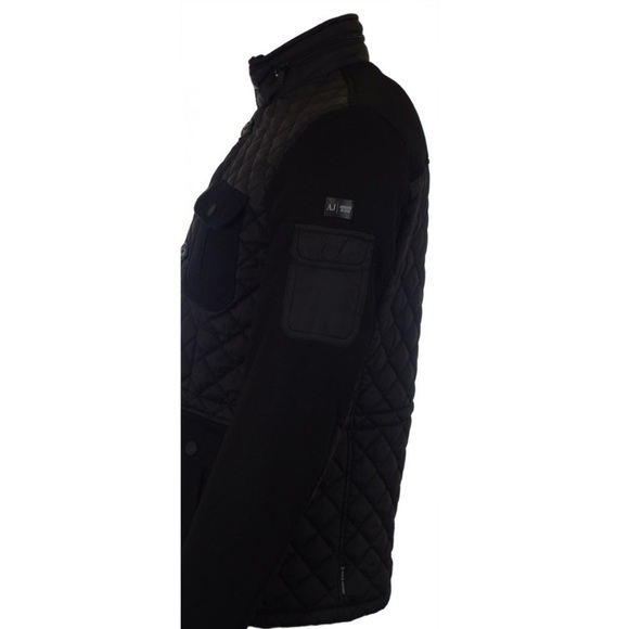 [48/US M]ARMANI JEANS Z6K75 BLACK QUILTED NYLON/WOOL Bomber JACKET - Picture 2 of 13